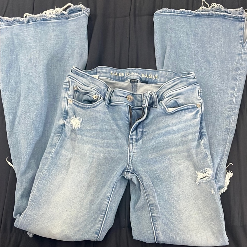 American Eagle Outfitters Blue Flare & Wide Leg Jeans